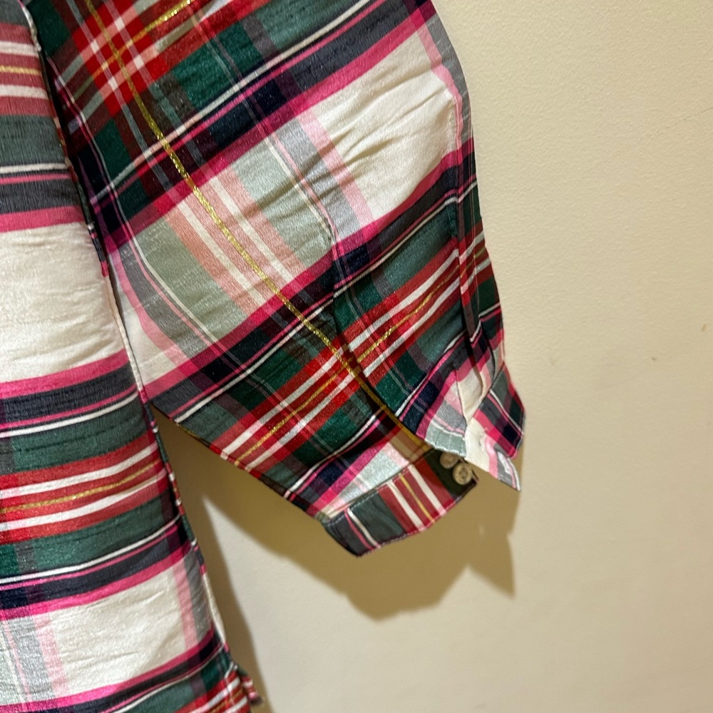 Crown & Ivy Multicolor Plaid Ruffle Top - Picture 6 of 6